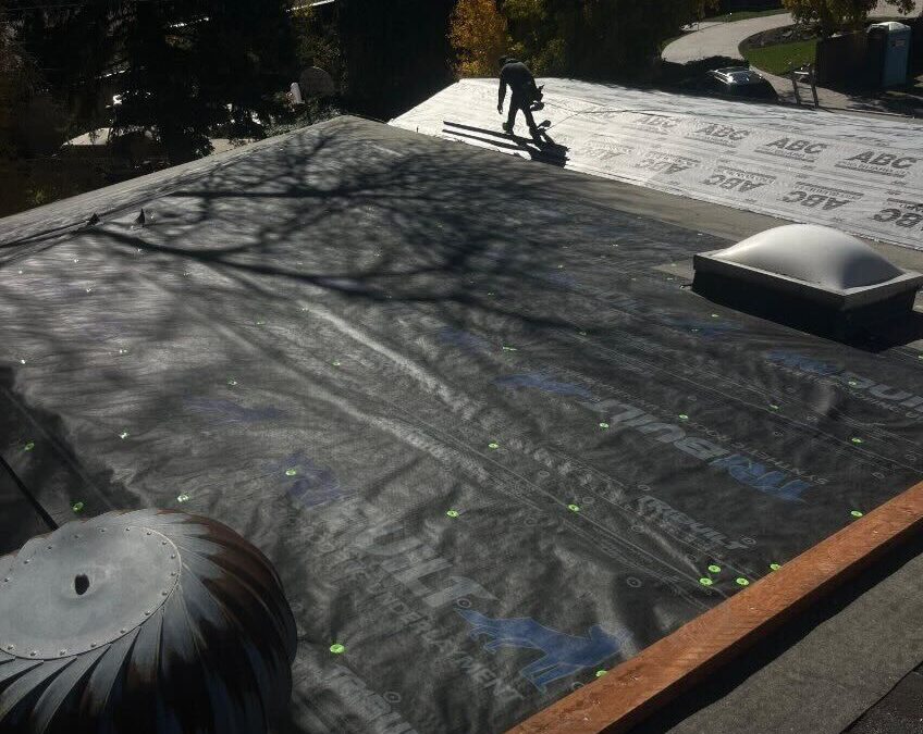 New Roof Installation & Repairs in Holladay, Utah, Using Moire Black Shingles.