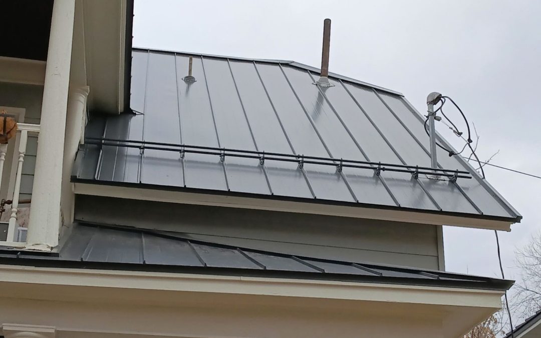 Double-Bar Snow Retention System Installed on Home and Garage in Heber City, Utah.